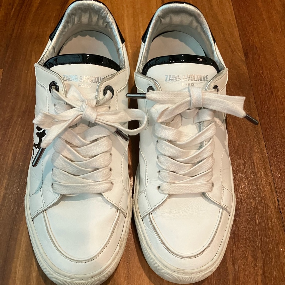 Zadig & Voltaire White Leather Sneakers Size 39